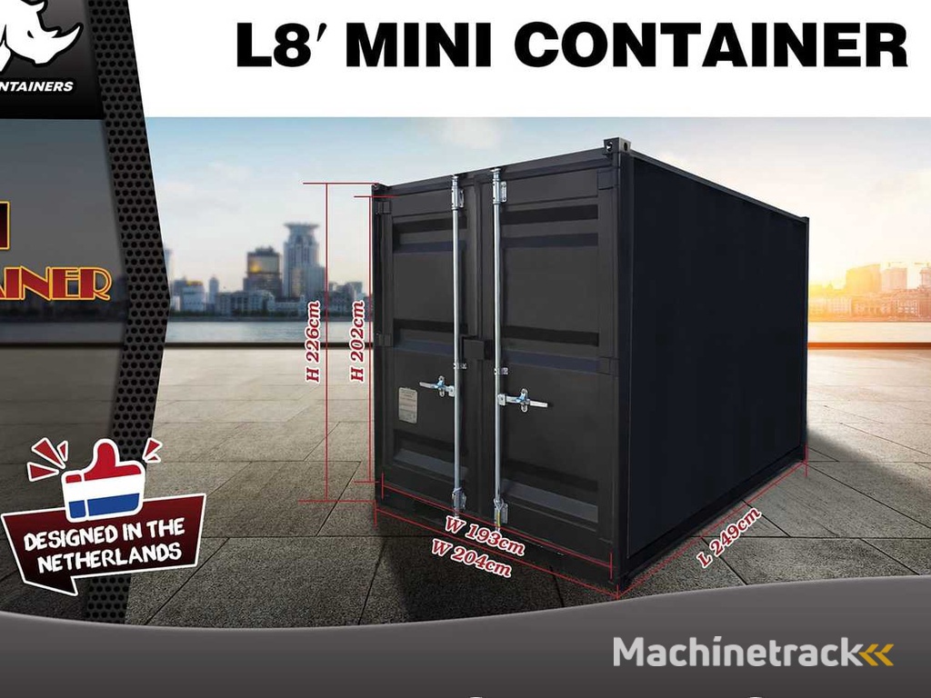 2025 Rhino-Cross-Containers 8ft Zwart Zeecontainer