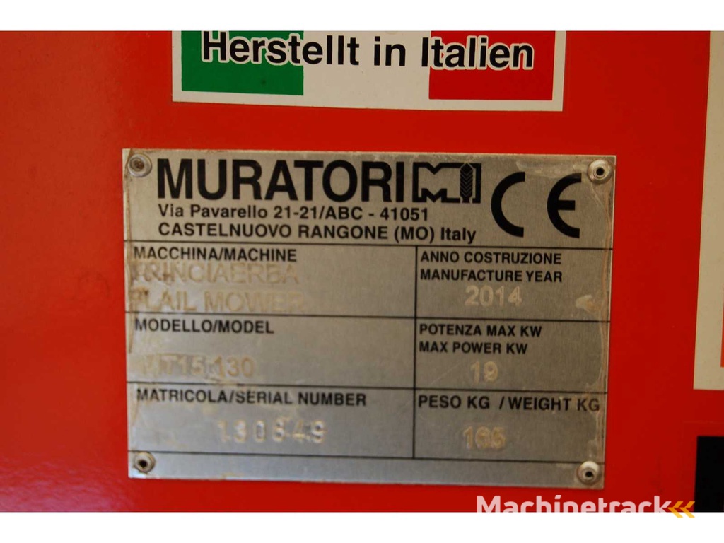 Muratori - MT15-130 - Flail mower - 2014