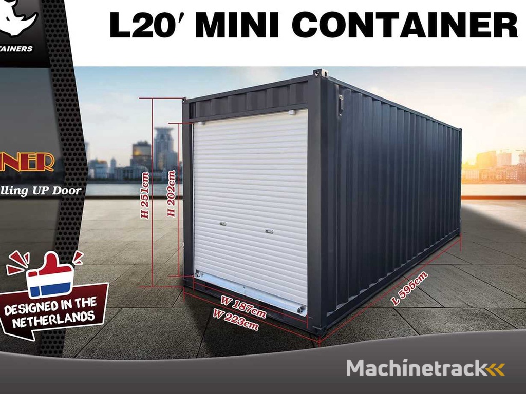 2025 Rhino-Cross-Containers 20ft Zeecontainer met roldeur