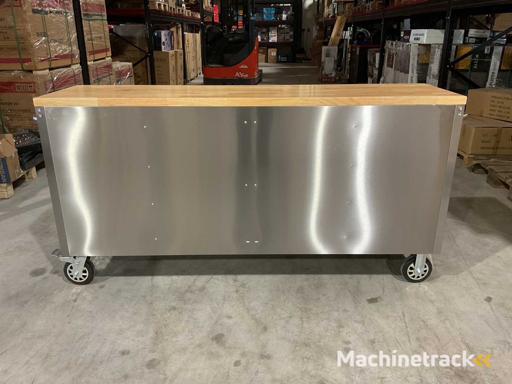 2025 Stahlworks Deluxe Edelstahl 72 Zoll 15 Schubladen Werkbank