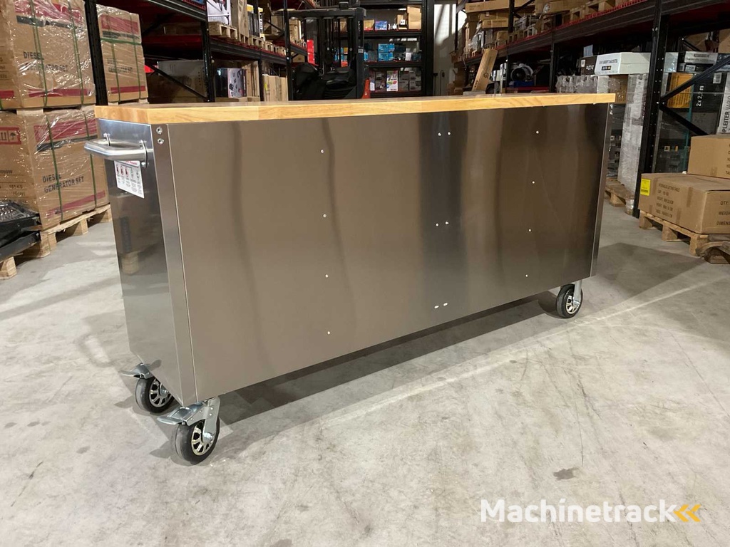 2025 Stahlworks Deluxe Edelstahl 72 Zoll 15 Schubladen Werkbank