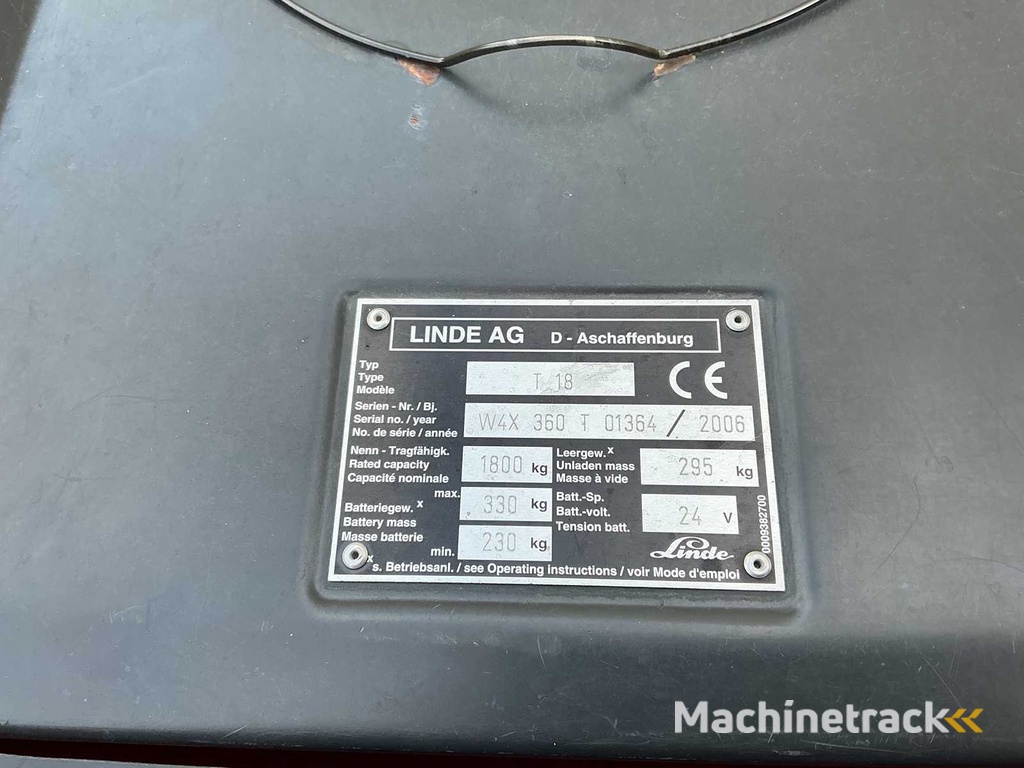 Linde - T18 - Elektrische pallettrucks - 2006