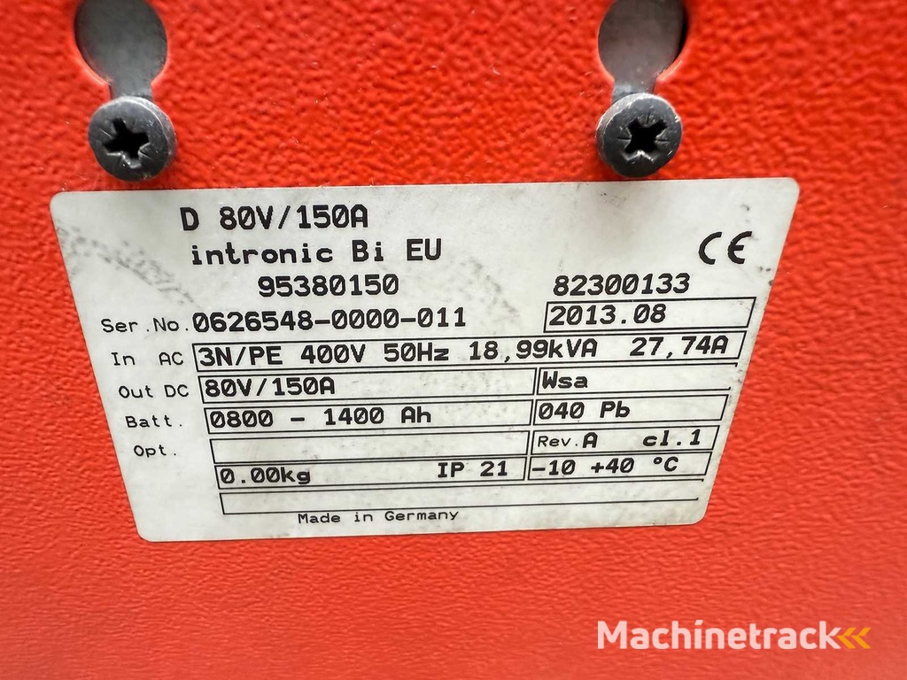 2013 Linde 80V 150A 800-1,400Ah Vorkheftruck Oplader Laoder
