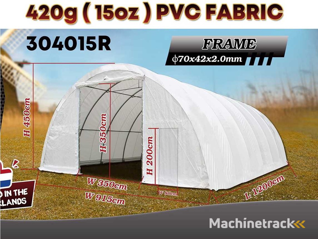 2025 Rhino-Cross-Shelter 304015R - 12x9,15x4,5 m Opslagtent / Opslagshelter