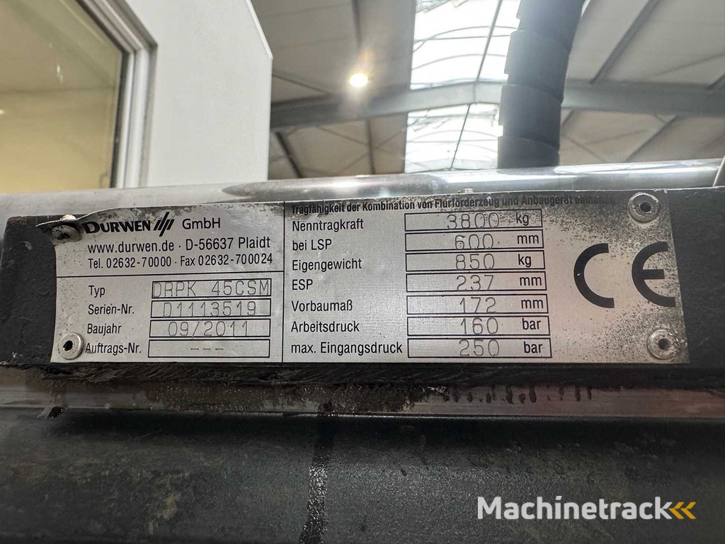 2011 FEM3 Durwen DRPK45C 3.800kg 6-fach Zinkenversteller Gabelversteller