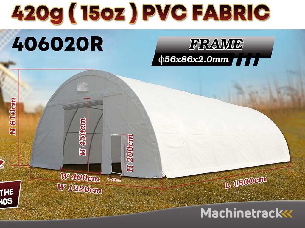 2025 Rhino-Cross-Shelter 406020R - 18x12,2x6,1 m Opslagtent / Opslagshelter
