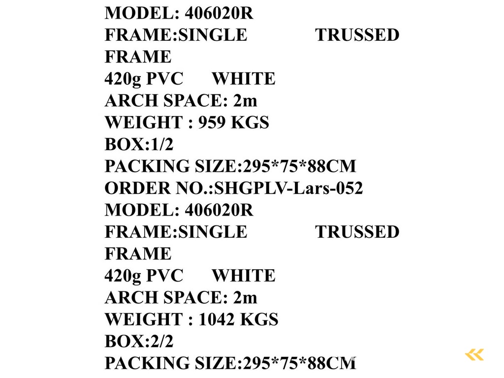 2025 Rhino-Cross-Shelter 406020R - 18x12,2x6,1 m Opslagtent / Opslagshelter