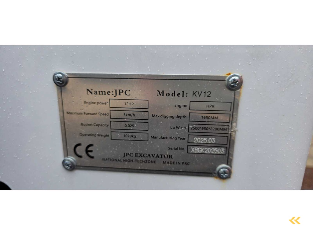 2025 - JPC - KV12 - Weiß - Minibagger
