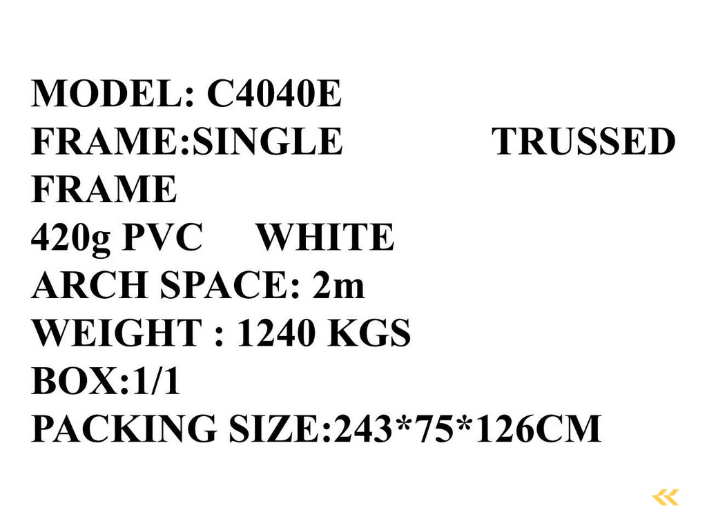 2025 Rhino-Cross-Shelter C4040E - 12x12x4,5 m met eind zeil Opslagtent / Opslagshelter tussen 2 containers