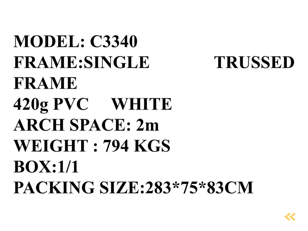 2025 Rhino-Cross-Shelter C3340 - 12x10x3,6 m Opslagtent / Opslagshelter tussen 2 containers