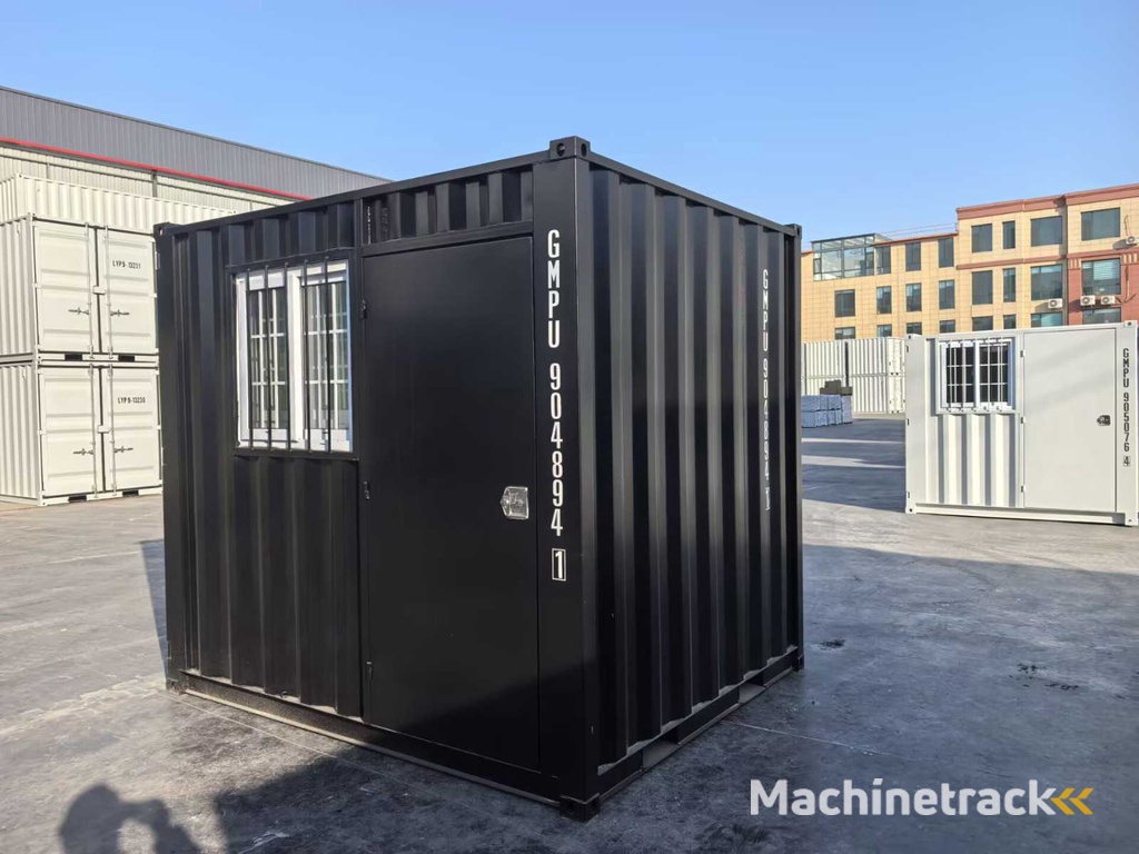 2025 Rhino-Cross-Containers 7ft Zwart Zeecontainer met deur en raam