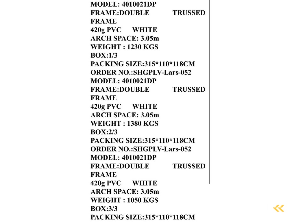 2025 Rhino-Cross-Shelter 4010021DP 30,5x12,2x6,4 m Opslagtent / Opslagshelter