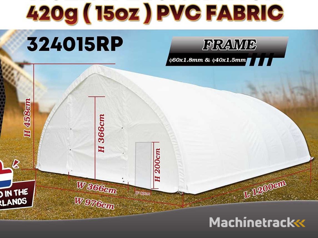 2025 Rhino-Cross-Shelter 324015RP - 12x9,76x4,58 m Opslagtent / Opslagshelter