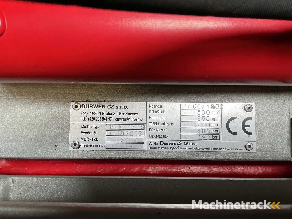 Durwen - FEM 2 PGK 15-S - Accessoire voor vorkheftrucks - 2019