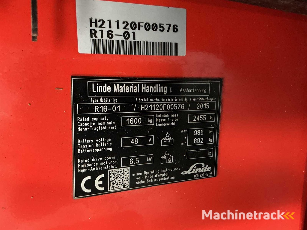 Linde - R16-01 - Schubmaststapler - 2015