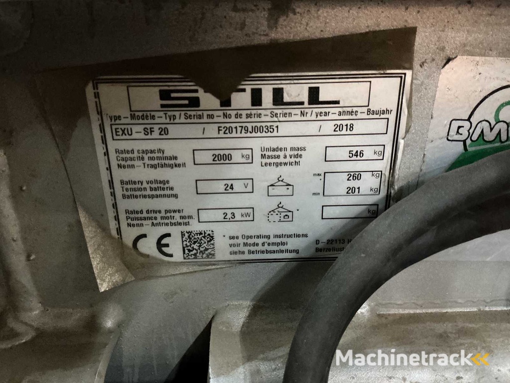STILL - EXU SF20 - Elektrische pallettrucks - 2018