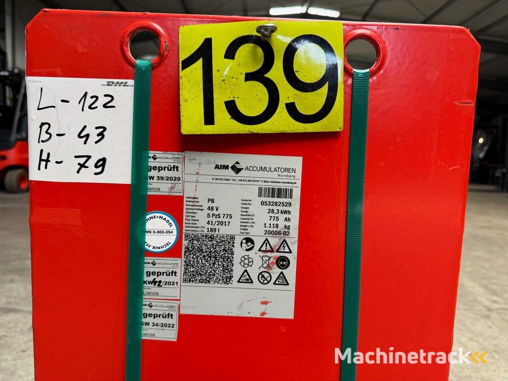 2017 AIM 48V 775Ah 5 PzS775 Vorkheftruck Batterij Batterij Elektrische Vorkheftruck