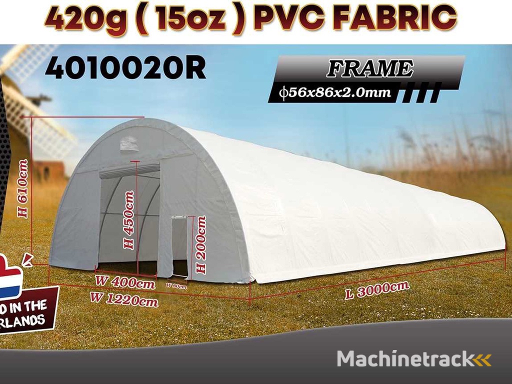 2025 Rhino-Cross-Shelter 4010020R 30x12,2x6,1 m Opslagtent / Opslagshelter