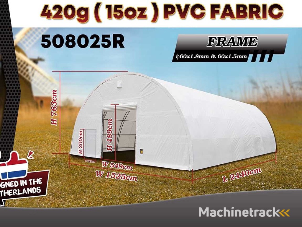 2025 Rhino-Cross-Shelter 508025R 24,4x15,25x7,625 m Opslagtent / Opslagshelter