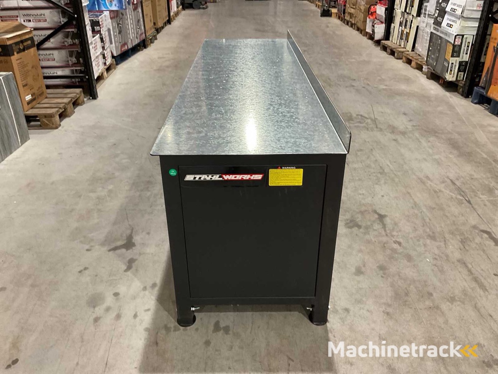 Stahlworks 4 drawers, 4 cabinet doors / Height adjustable Black Workbench