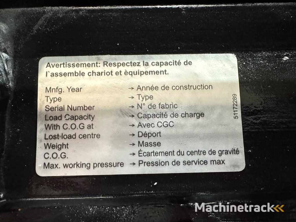 2017 Durwen 160cm breites Zinkenverstellgerät FEM2 1.000kg - 2.500kg