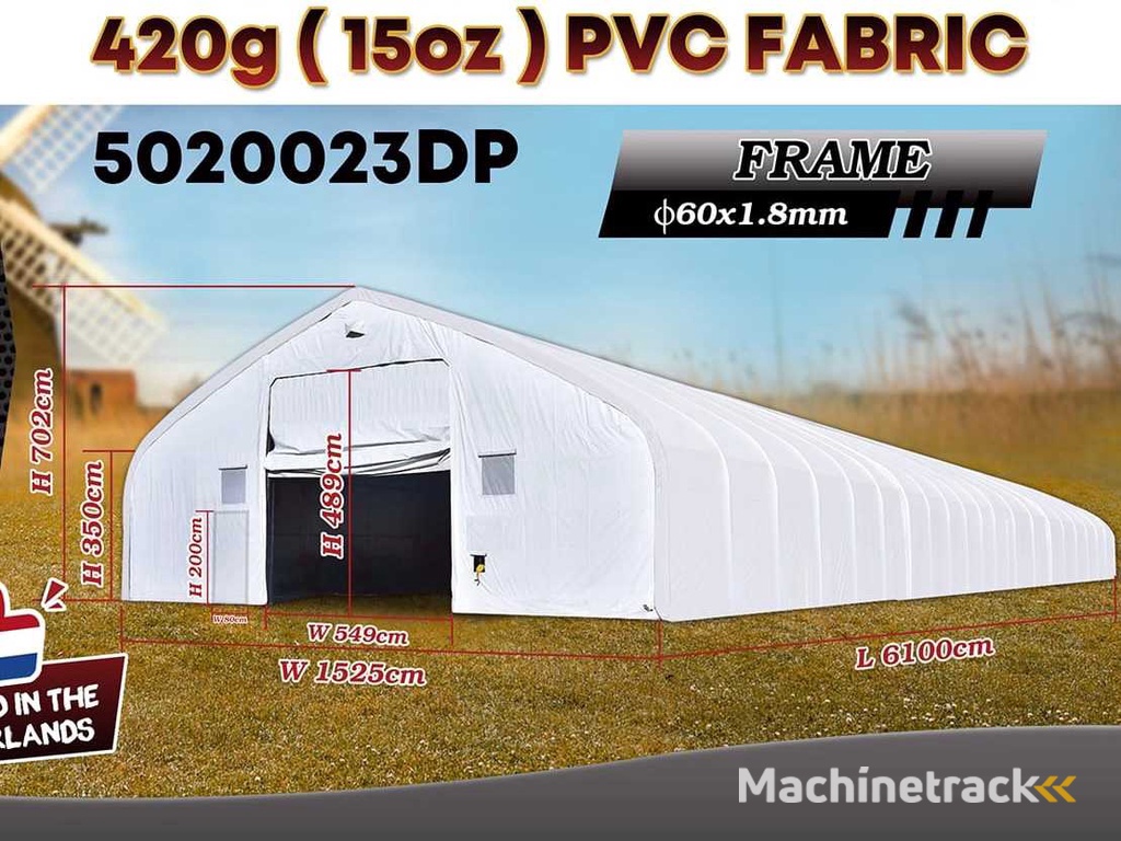 2025 Rhino-Cross-Shelter 5020023DP 61x15,25x7,015 m Opslagtent / Opslagshelter