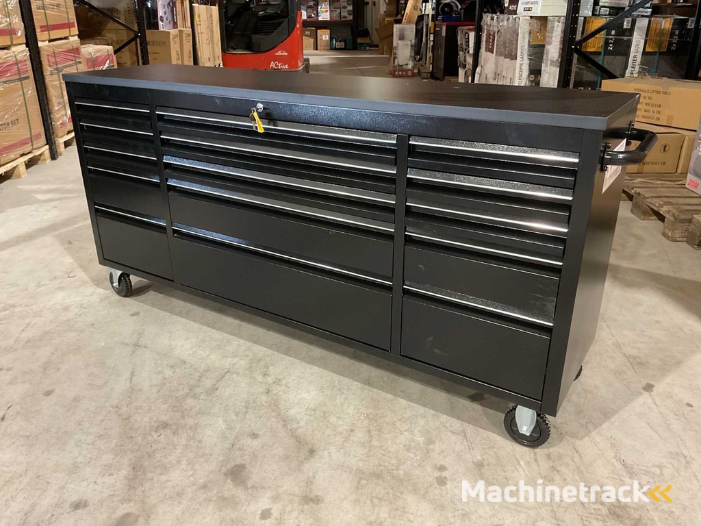 2025 Stahlworks Deluxe Black 72 inch 15 laden Werkbank