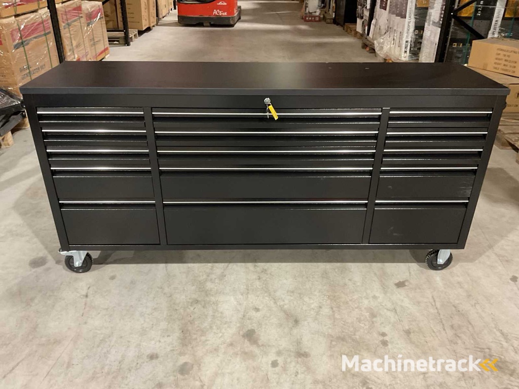 2025 Stahlworks Deluxe Black 72 inch 15 laden Werkbank