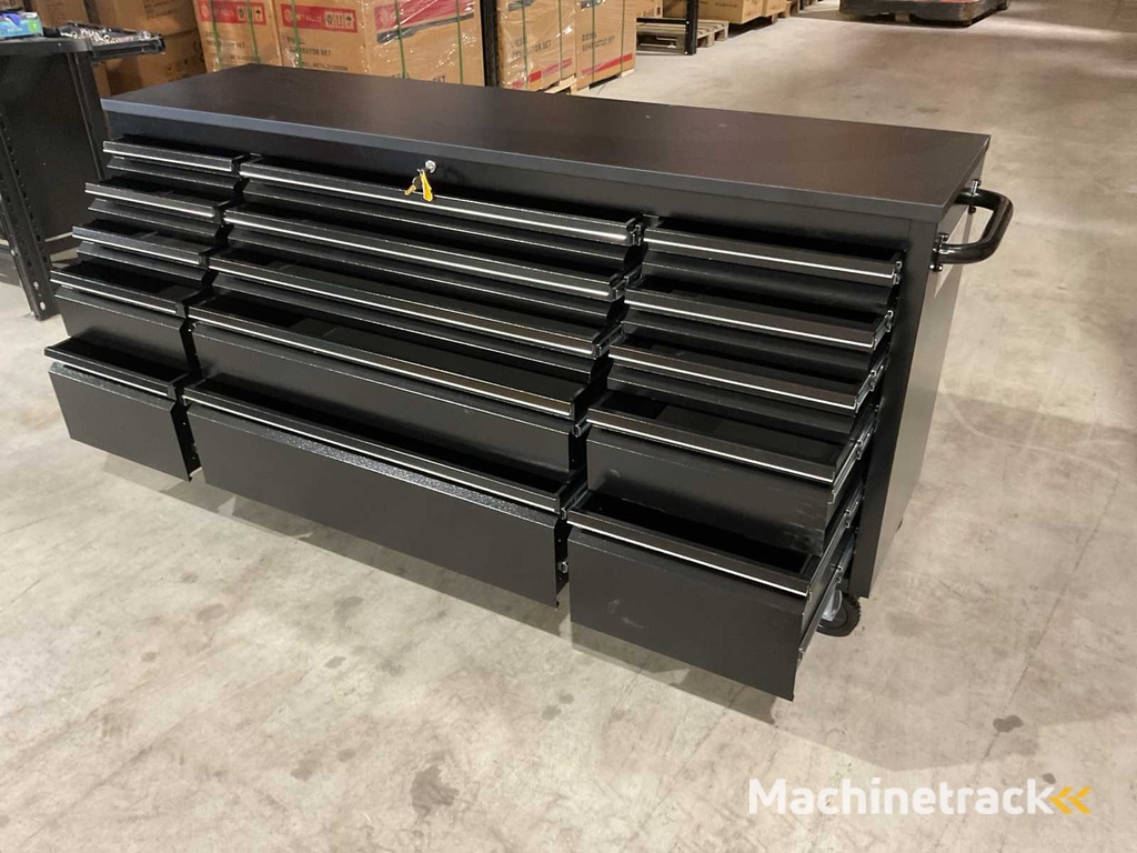 2025 Stahlworks Deluxe Black 72 inch 15 laden Werkbank