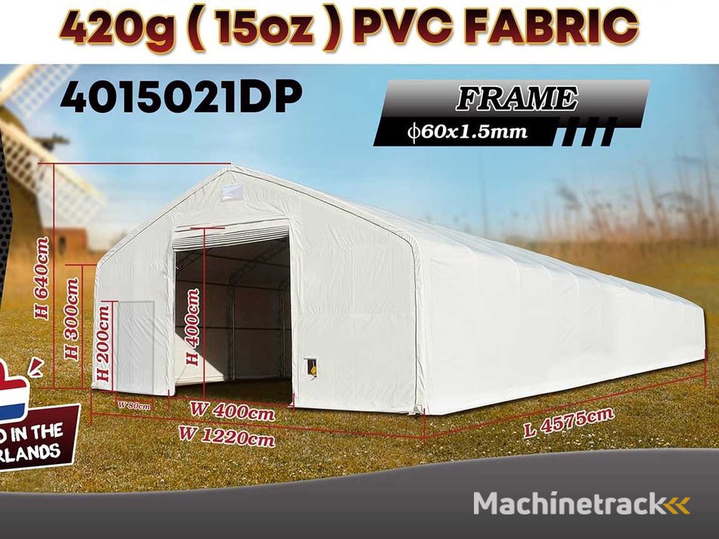2025 Rhino-Cross-Shelter 4015021DP 45,75x12,2x6,4 m Opslagtent / Opslagshelter