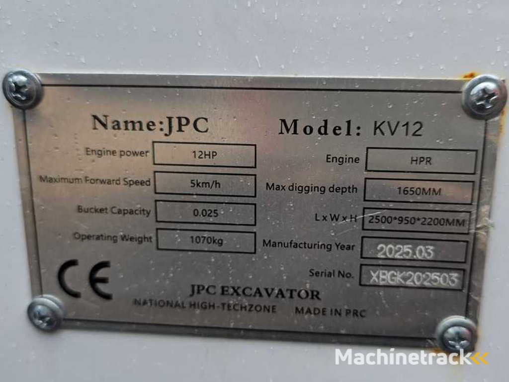 2025 - JPC - KV12 - Wit - Minigraafmachine