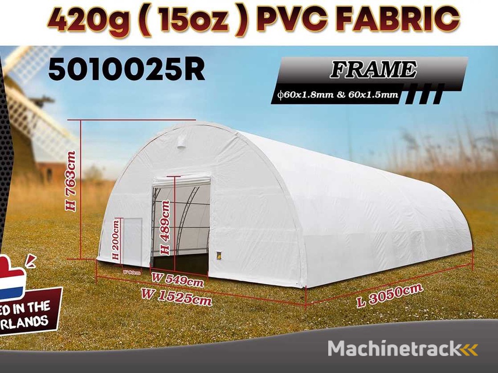 2025 Rhino-Cross-Shelter 5010025R 30,5x15,25x7,625 m Opslagtent / Opslagshelter
