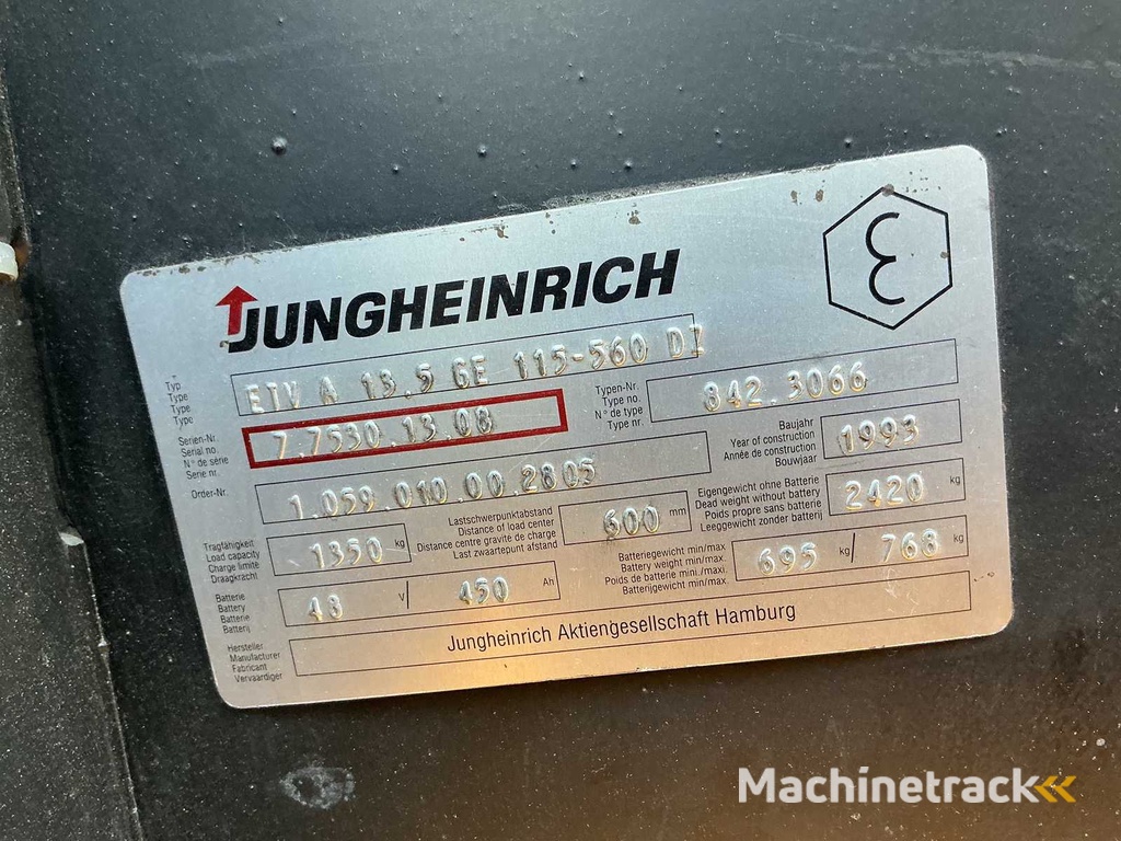 Jungheinrich - ETV A 13.5 GE - Reach forklift - 1993