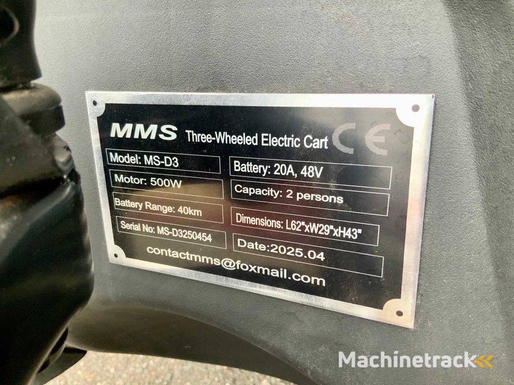2025 MMS MS-D3 Elektrisches Dreirad/Elektromobil