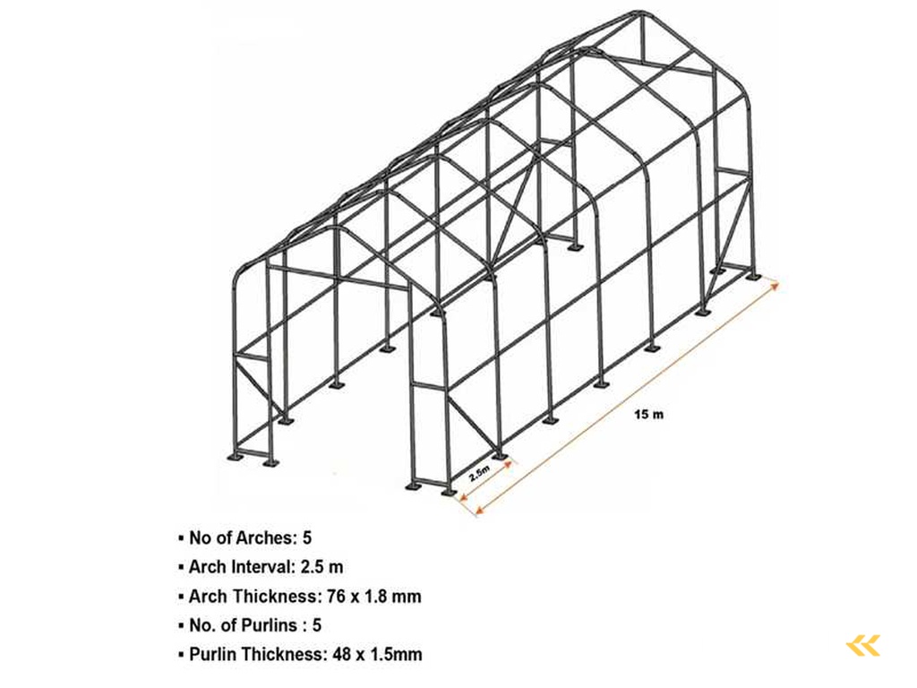 RTE - 2025 - 7417 - Storage tent 15000x5500x5300mm
