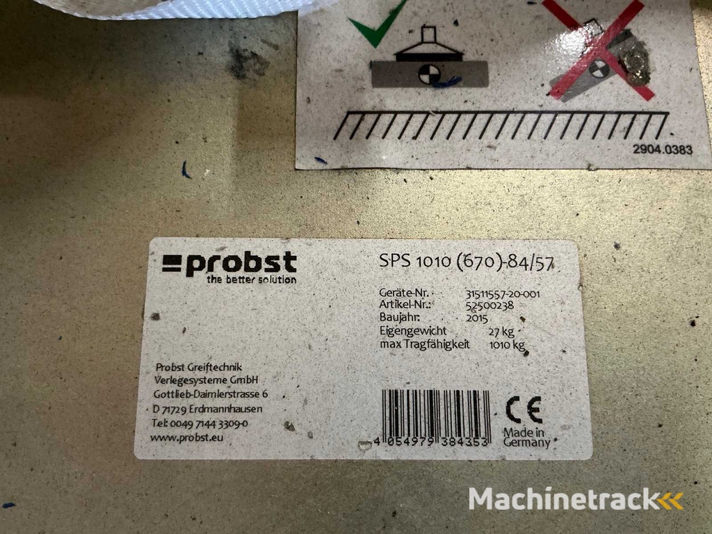 2015 Probst VM SHH UNI B2500 VE vacuümheffer