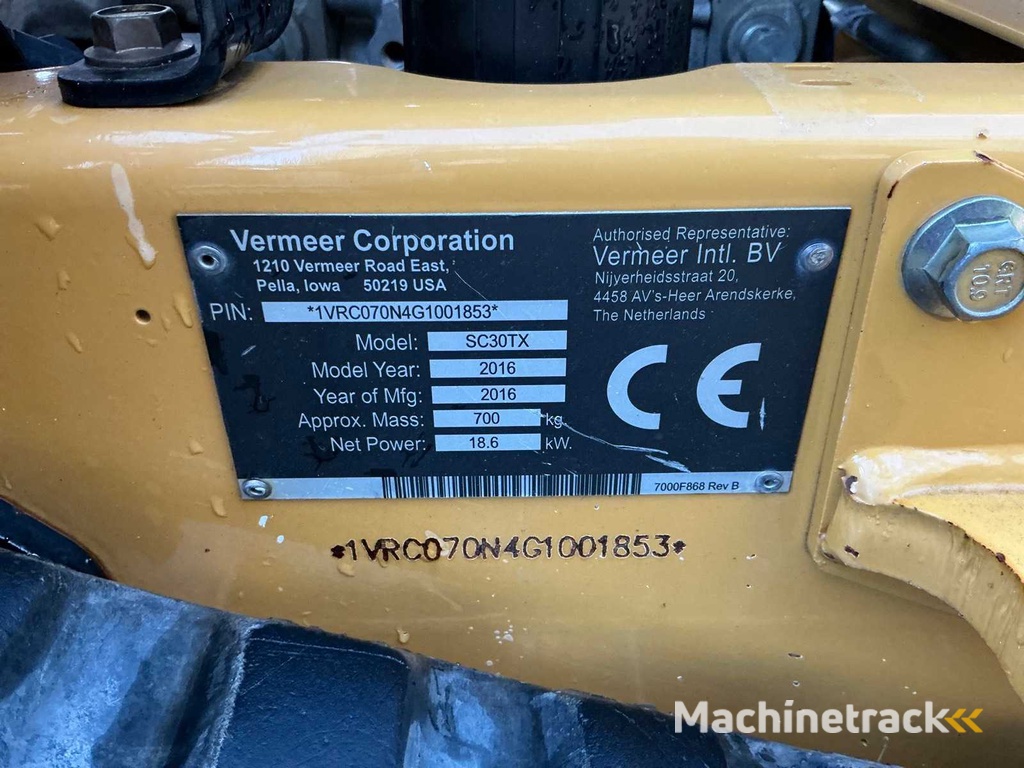 2016 Vermeer SC 30 TX Stobbenfrees