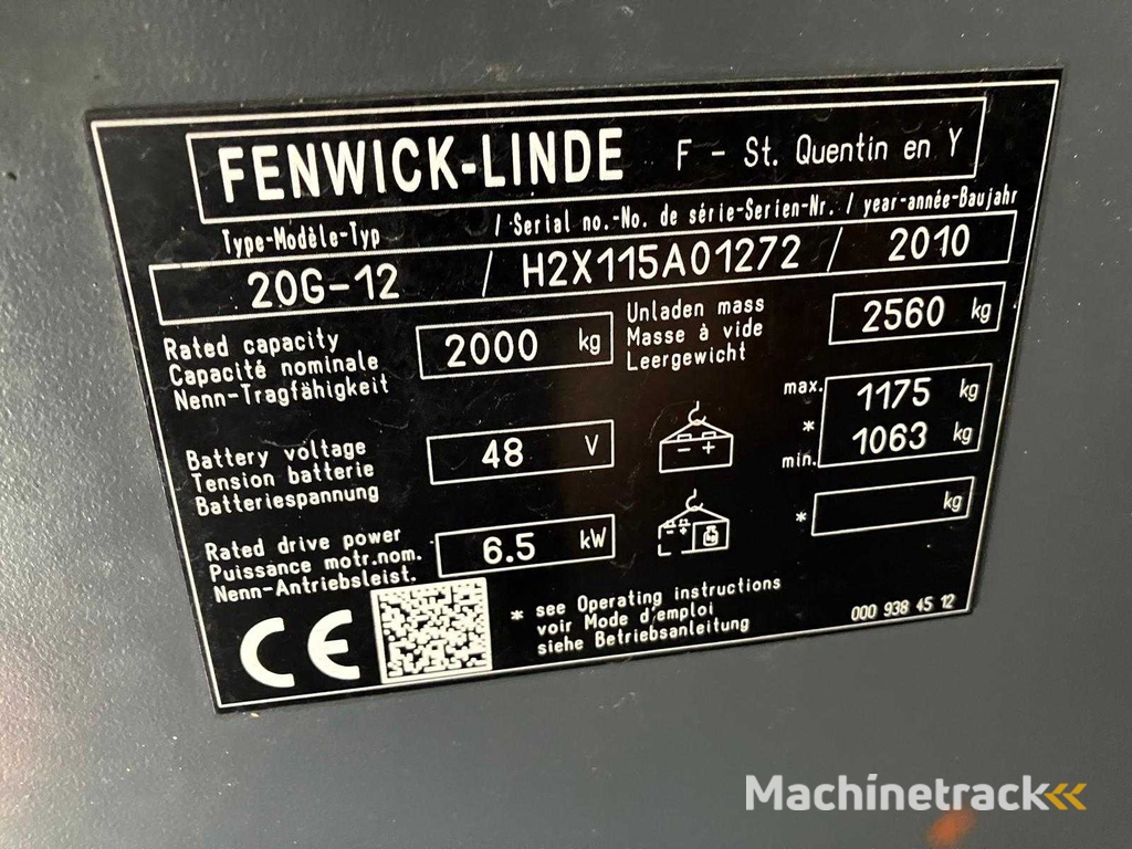 Linde R 20G-12 Reach vorkheftruck 2010