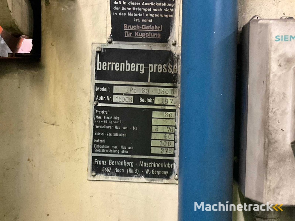 1971 Berrenberg EPt 30 180N Excenterpers