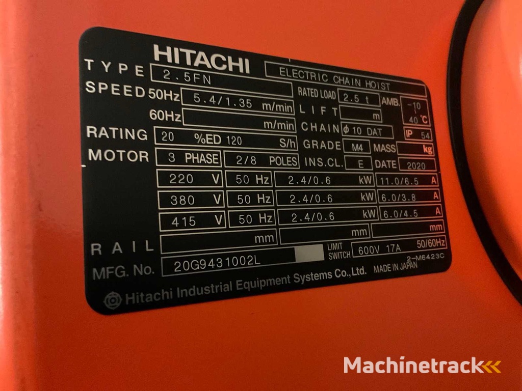 2020 Hitachi 2.5FN Kettenzug