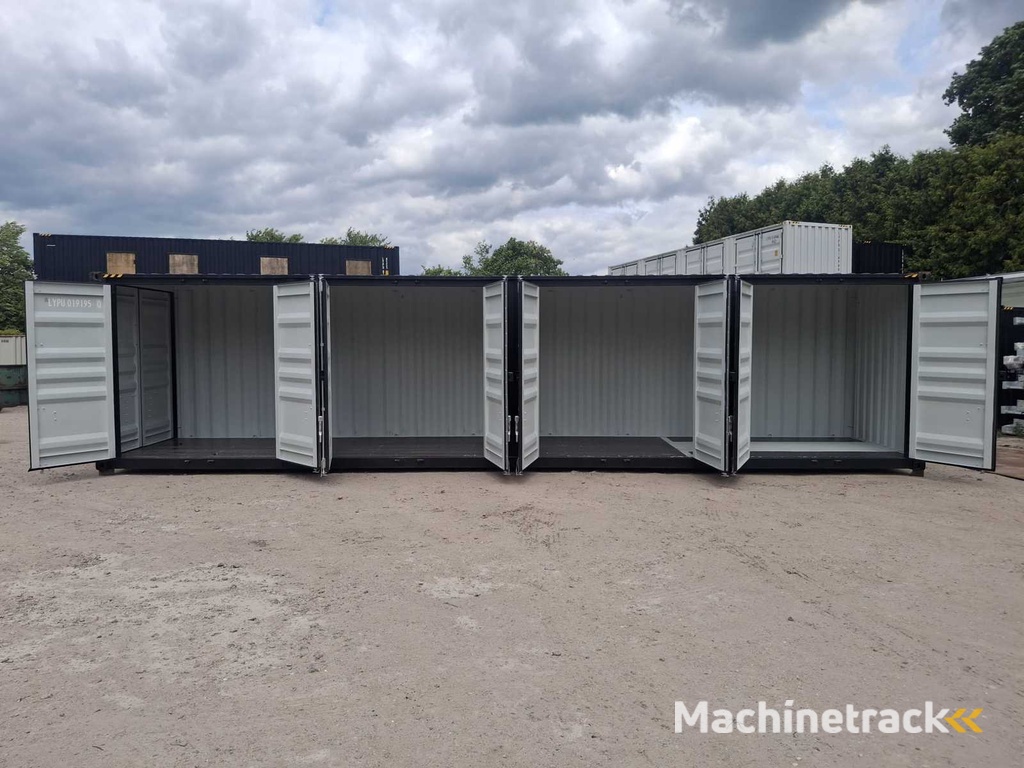 2025 LYPU 40 ft High Cube Zwart Zeecontainer met 4 zijdeuren