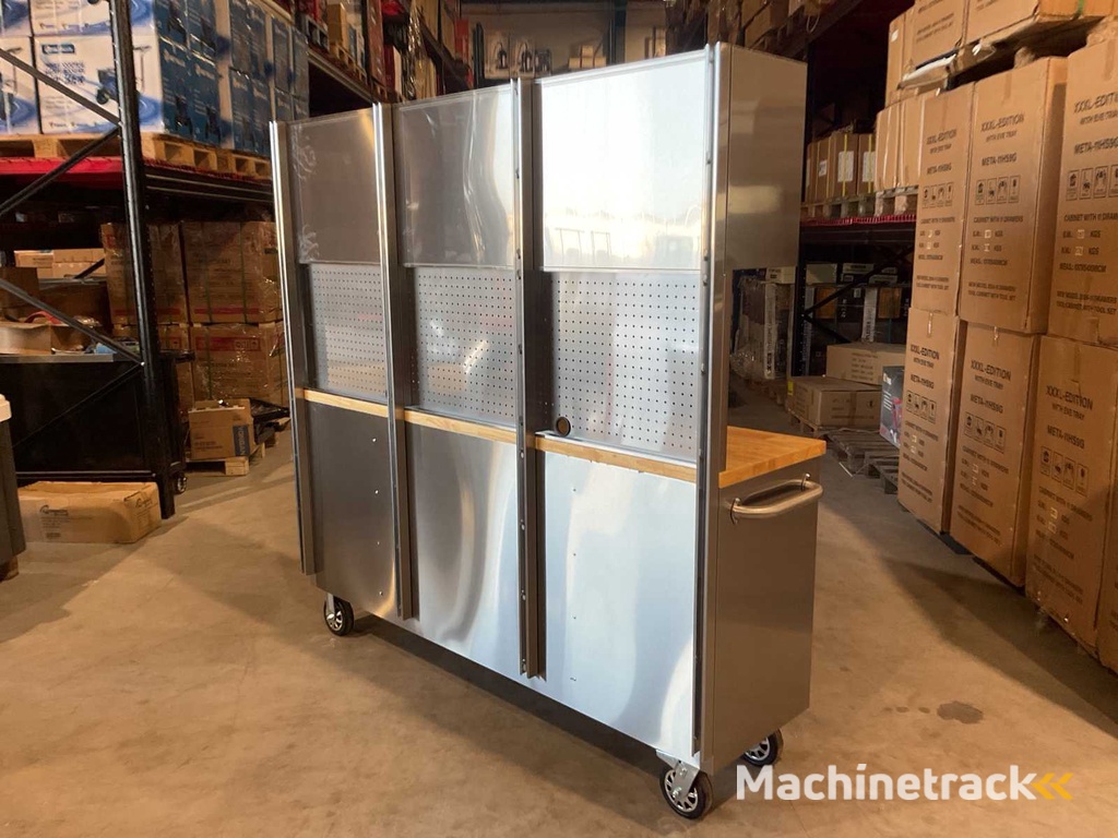 2025 Stahlworks Deluxe RVS 72 inch high 15 laden Werkbank