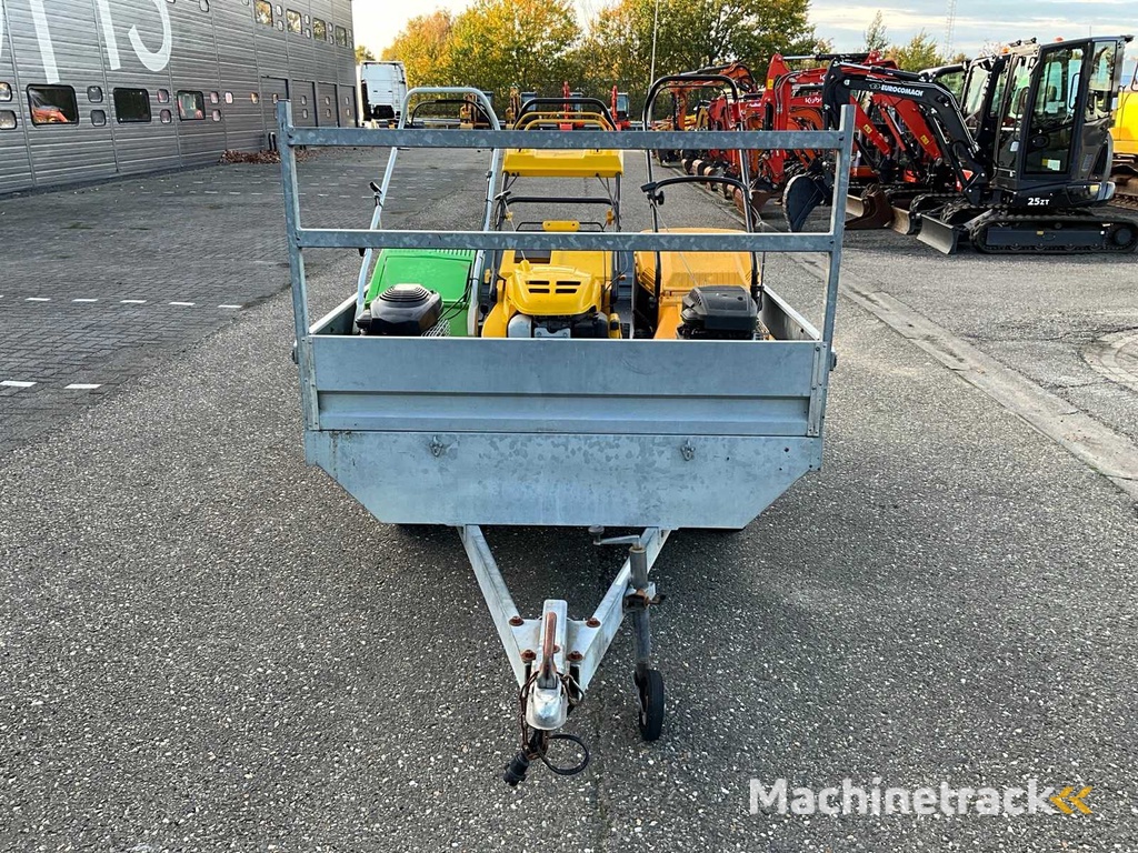 Tandemas Aanhangwagen Met 3x Grasmaaier