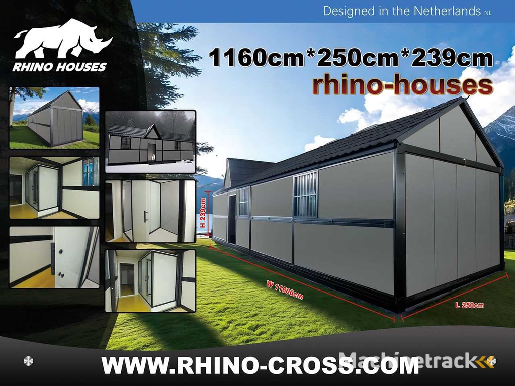 Rhino-houses 1160x250x239 cm 29 m2 Mobiele woonunit / Tiny house