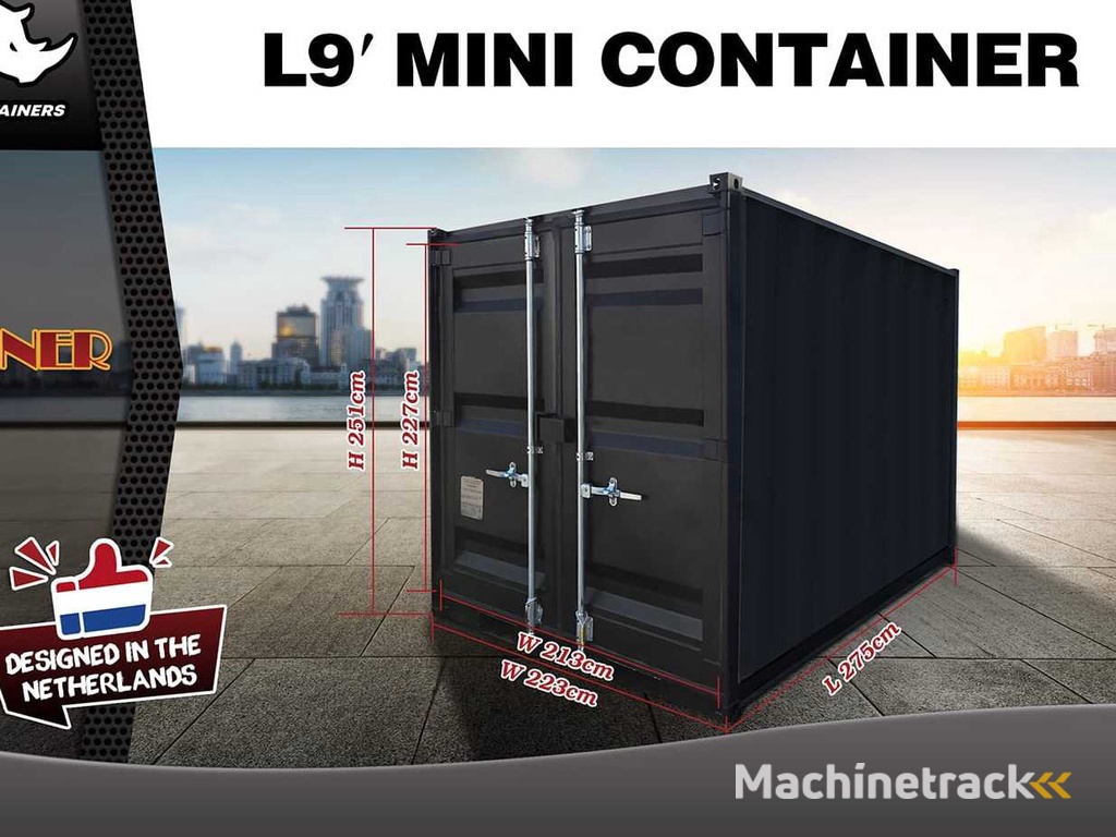 2025 Rhino-Cross-Containers 9ft Zwart Zeecontainer
