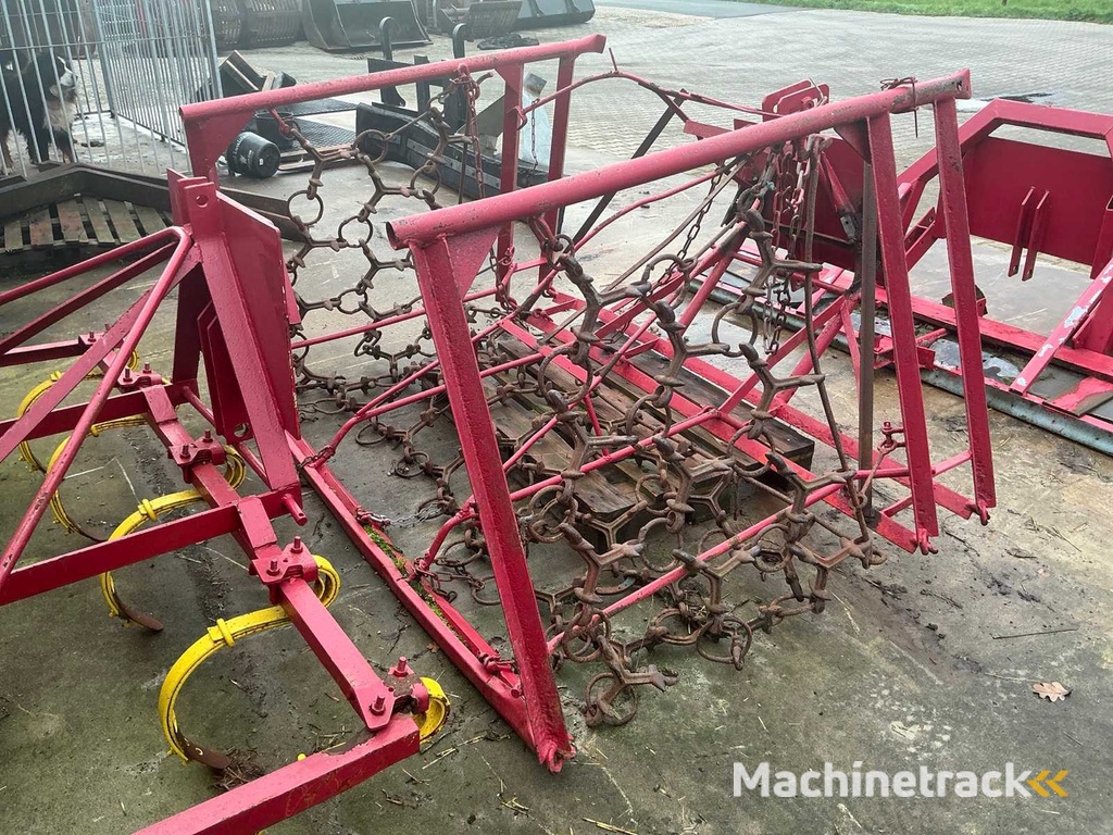 Slide, meadow drag and 9-tooth cultivator