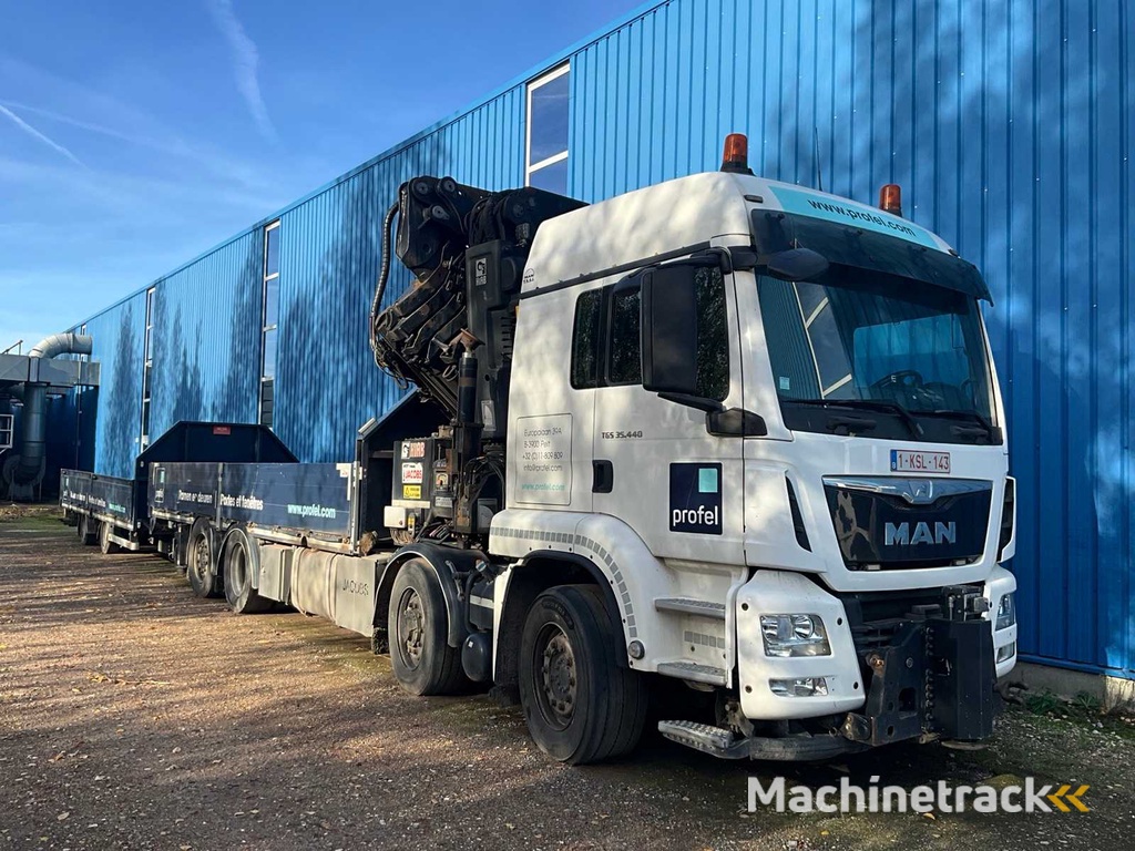 2015 MAN TGS Kranwagen mit Kran HIAB und Auflieger PACTON