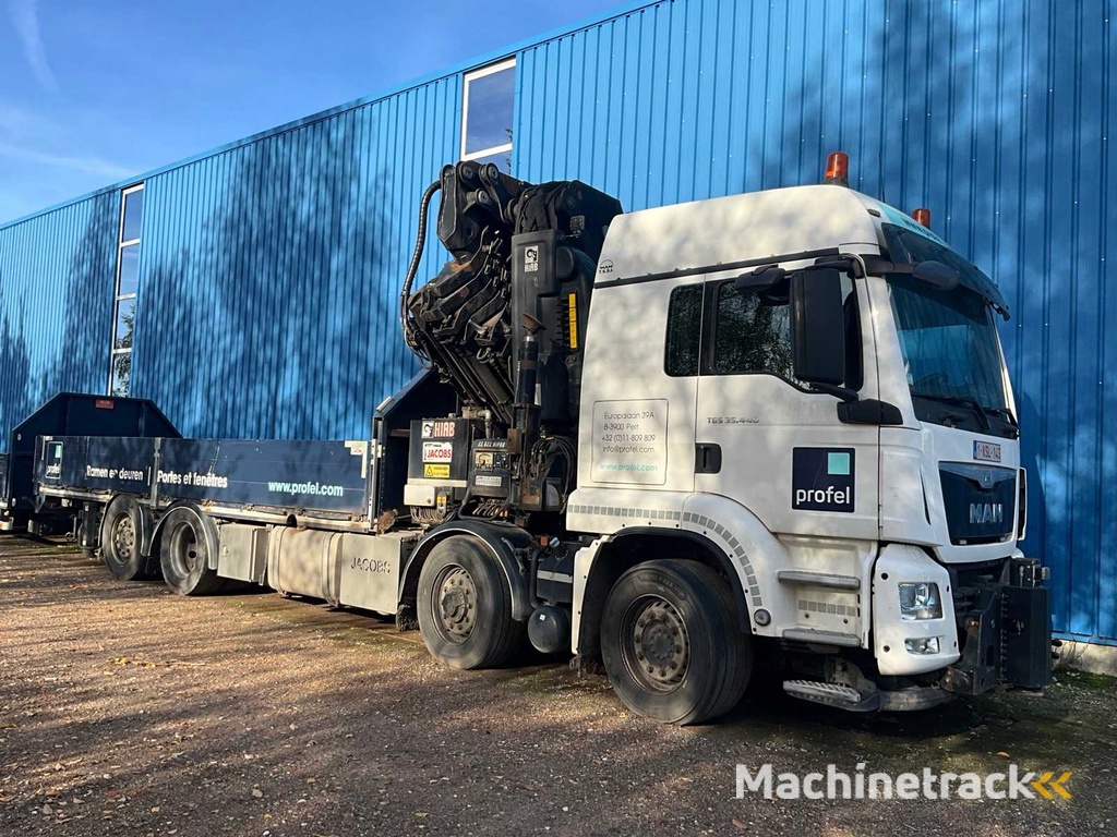 2015 MAN TGS Kranwagen mit Kran HIAB und Auflieger PACTON