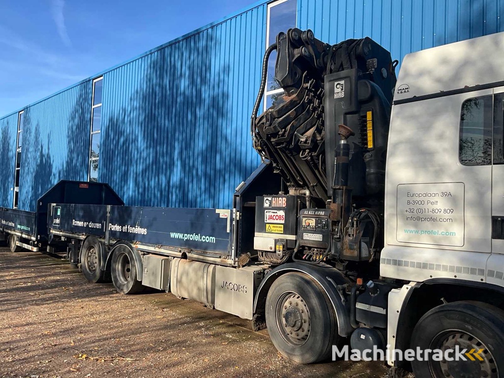 2015 MAN TGS Kranwagen mit Kran HIAB und Auflieger PACTON