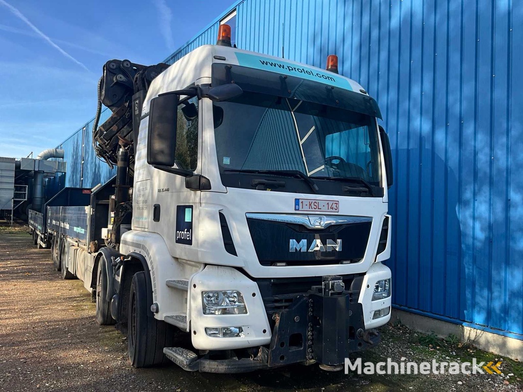 2015 MAN TGS Kranwagen mit Kran HIAB und Auflieger PACTON